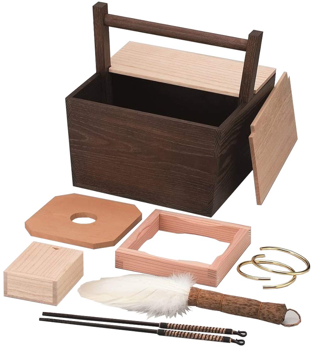 【茶道具】箱炭斗セット（箱無し）★送料込★ Amazon.co.jp: 箱炭斗8点セットつかみ羽・香溜・割蓋付 : ホーム